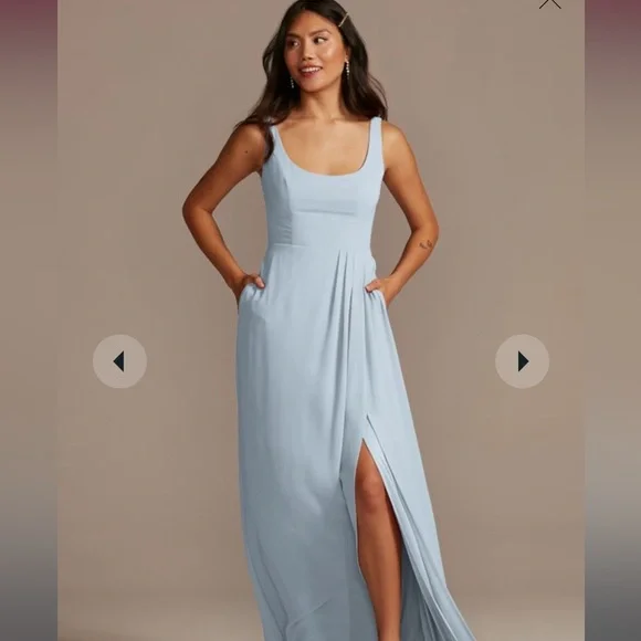 chiffon bridesmaid dresses davids bridal Wedtrend Women Burgundy Bateau Ruched Long Chiffon Bridesmaid Dress with  Ruffles – WEDTREND main image 1